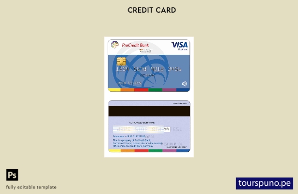 listo para imprimir Plantilla de Visa Business de Alemania ProCredit Bank